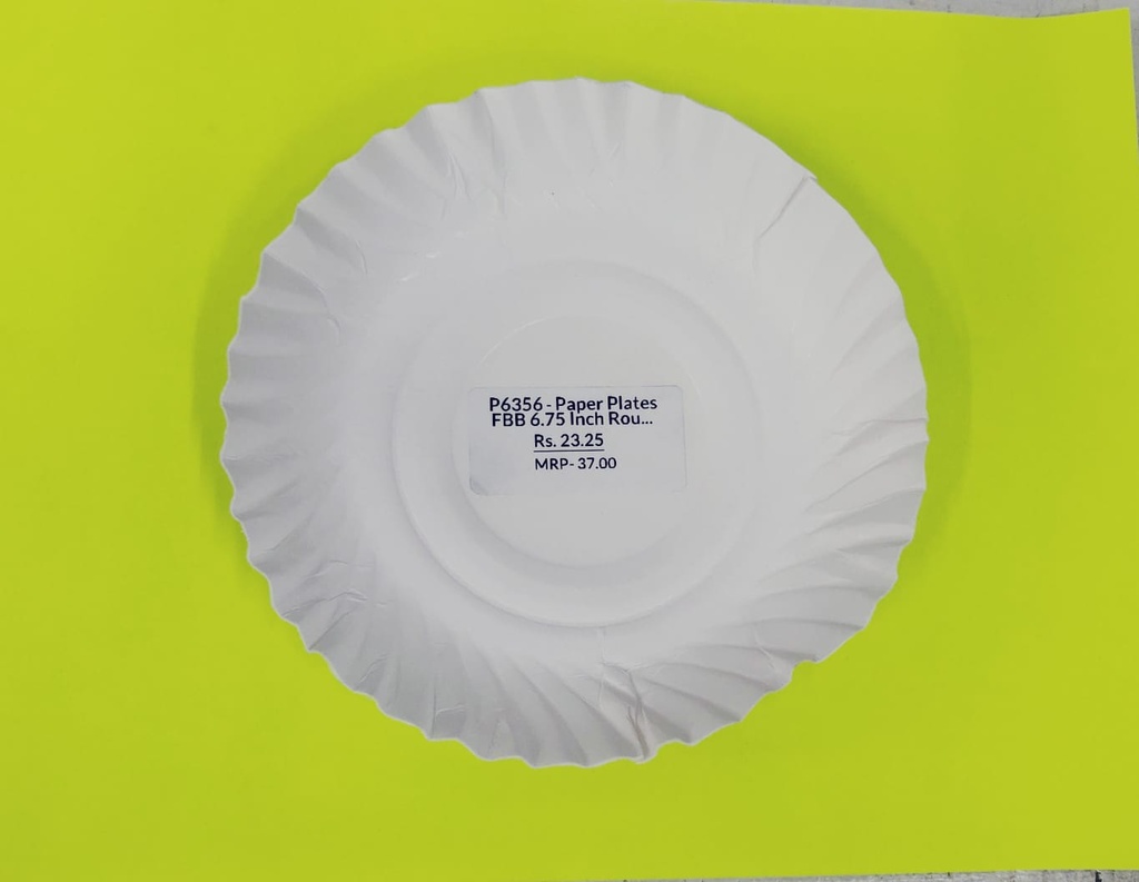 Disposal Paper Plates (No.4) 6.75 Inch Round (Pack Of 25)