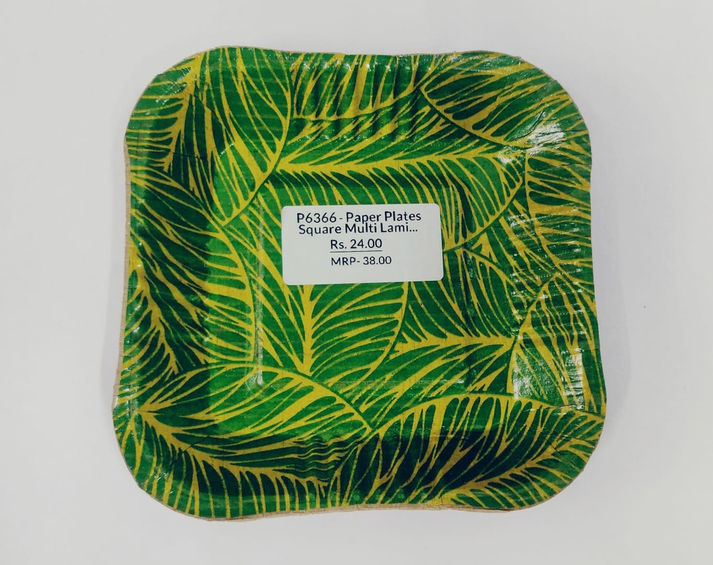 Paper Plates Square Multi Lamination 6x6 (Pack Of 25)