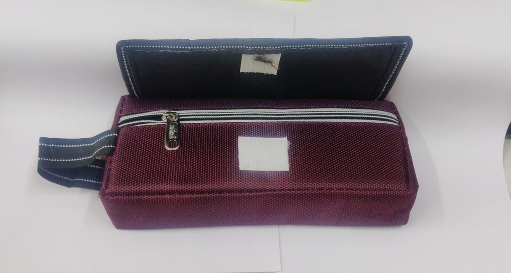 Pencil Pouch High Quality Three Pocket With Outer Flap With Handle