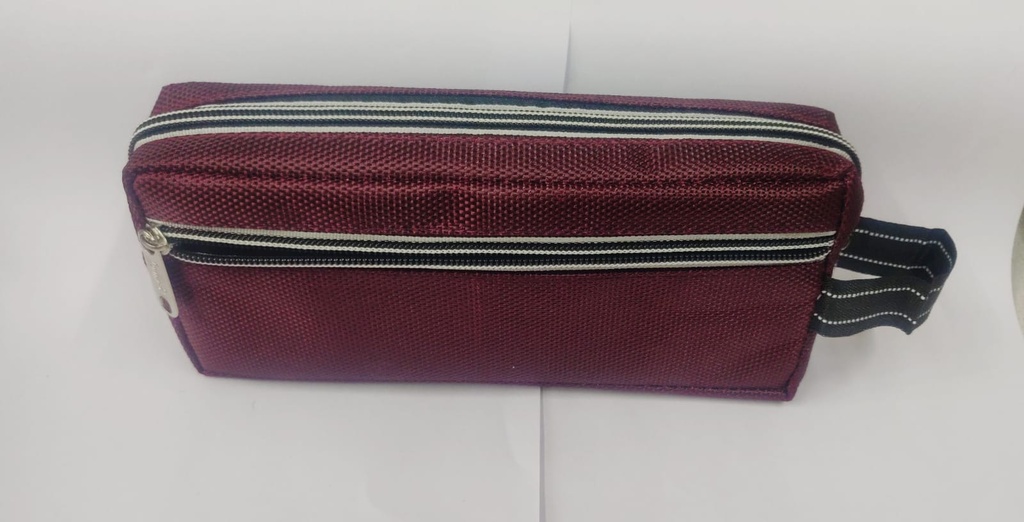 Pencil Pouch High Quality Three Pocket With Outer Flap With Handle