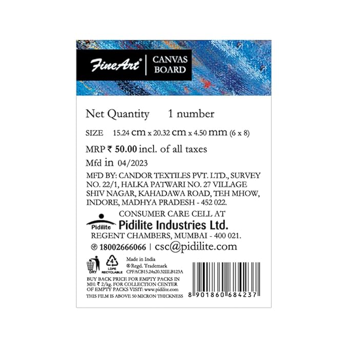 Fevicryl Fine Art Canvas Board 6x8 for Painting