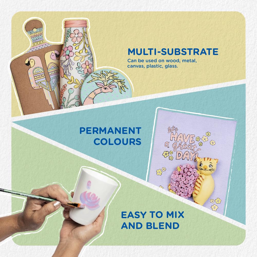 Fevicryl Acrylic Colours Pastel Kit 6 Shades