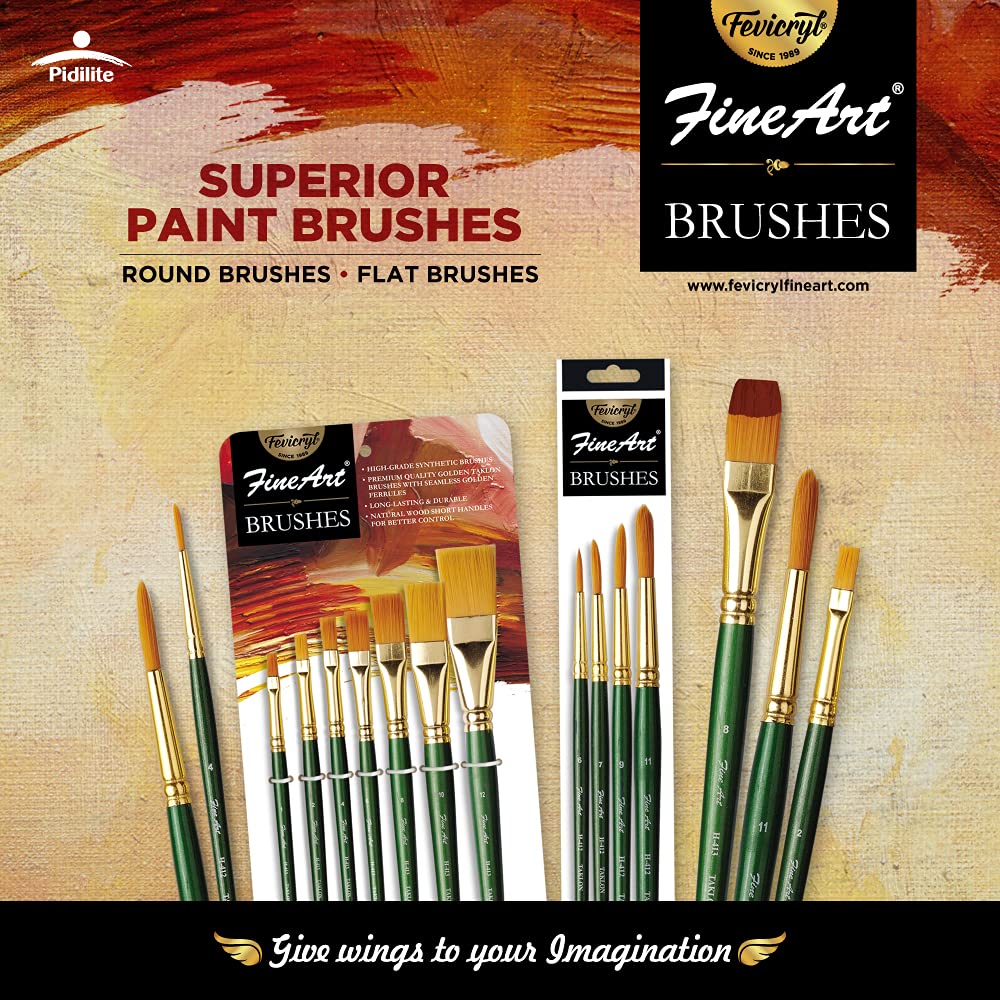 Pidilite Fevicryl Fine Art Paint Brush Round Set Of 4