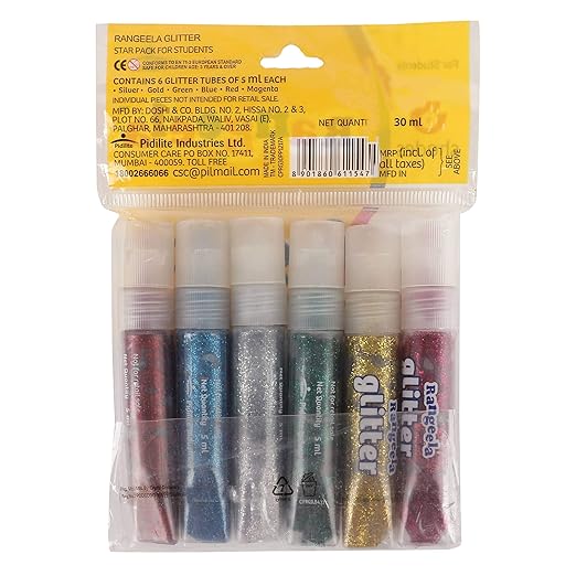 Pidilite Rangeela Paper Glitter Tube 6 Shades