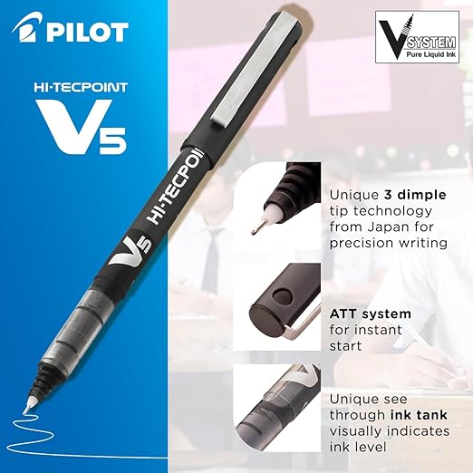 Pilot Pen V5 Refillable 0.5mm Black