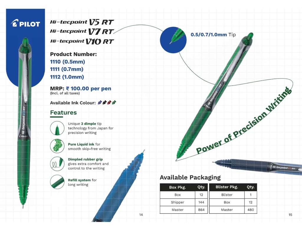 Pilot Pen V7-RT 0.7mm Blue