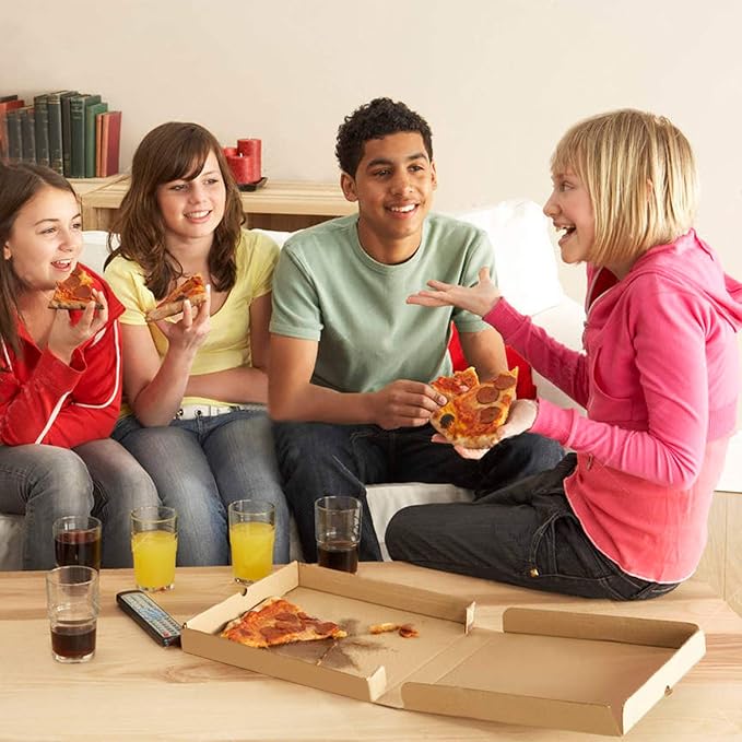 Pizza Box 3 PLY Plan Corrugated Brown 10x10x2 Inch (Pack Of 100)