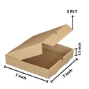 Pizza Box Plan Corrugated Brown 7x7x1.5 Inch (Pack Of 100)