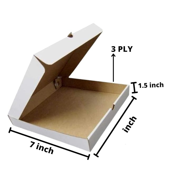 Pizza Box Duplex White 7x7x1.5 Inch (Pack Of 100)