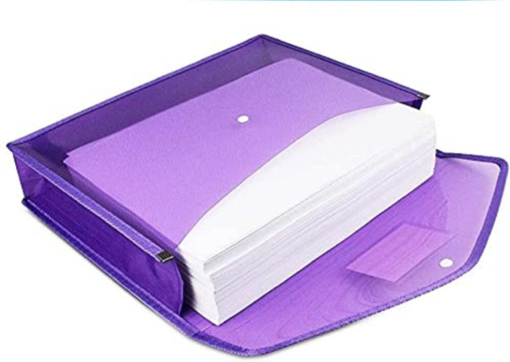 Plastic Document Button File Folder (Plastic Bag 14x10)