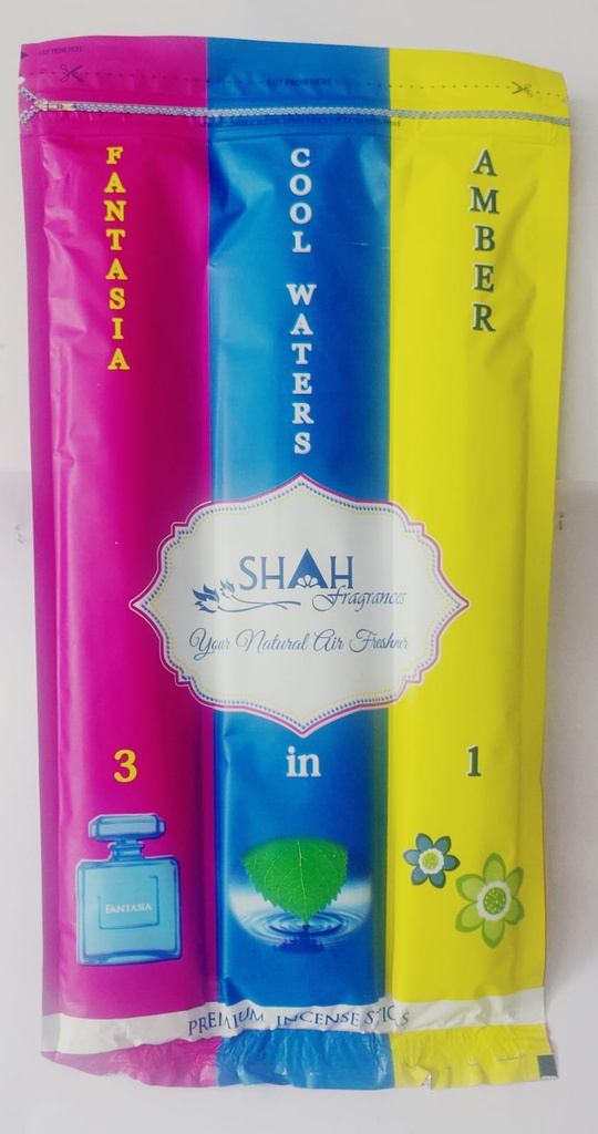 Agarbatti 3in1 (120 gram) Fantasia/Amber/Cool Waters