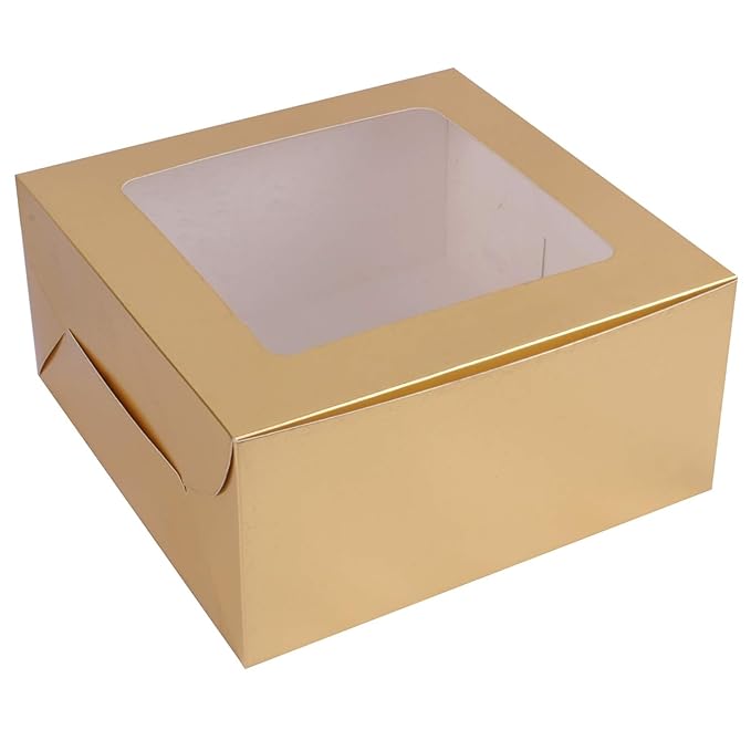 Premium Cake Box Window, Size 8x8x5 Inch, For 500gm Cake (Pack Of 25)