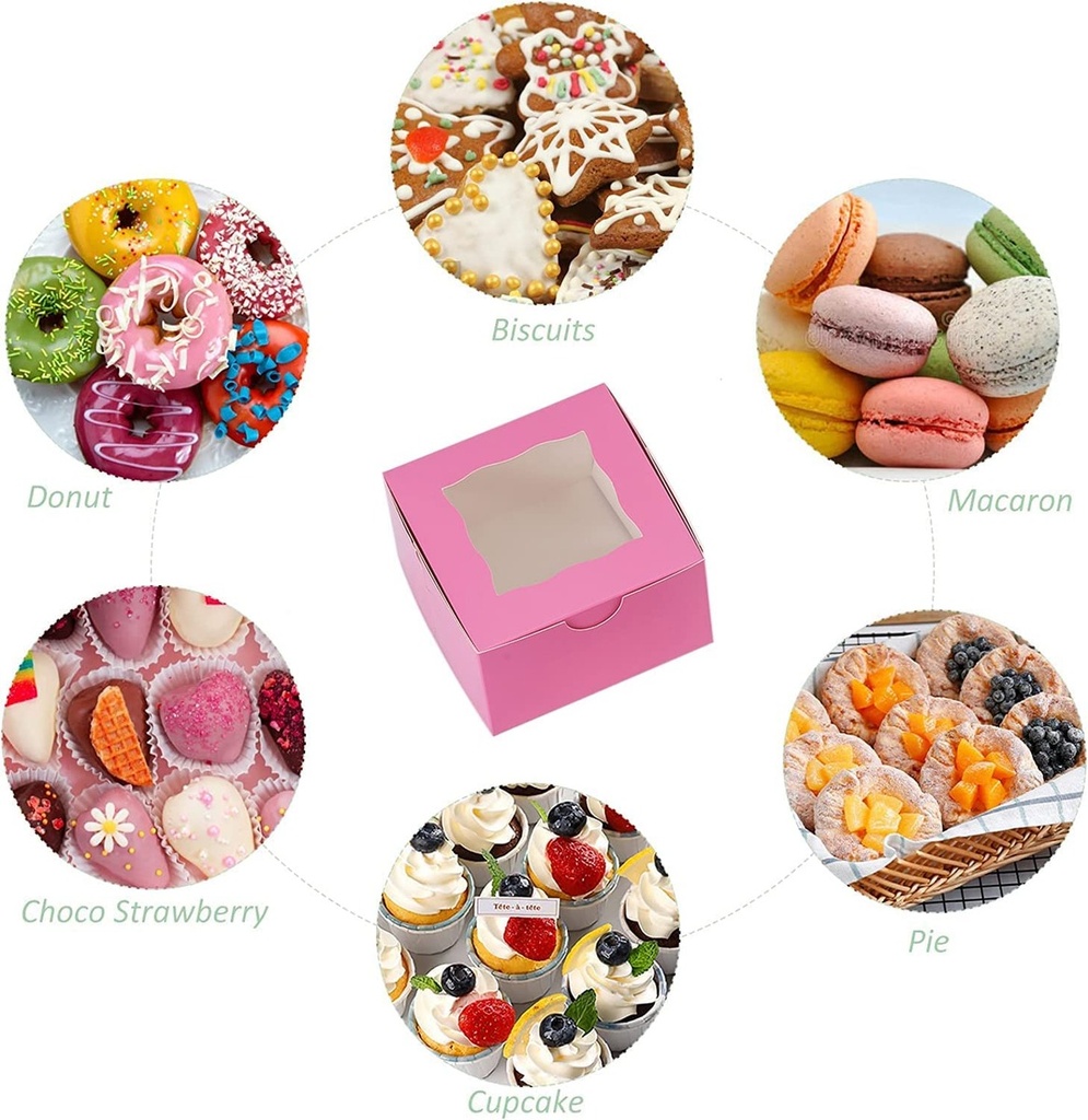 Sweet Box Window 4x4x2 Inch, For 250gm Mithai, Pastel Colour (Pack Of 50)