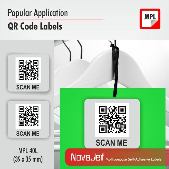 NovaJet (Technova) MPL 40L, A4 Size 39x35 mm, Multipurpose Label Sticker, White Colour, Pack of 100 Sheets