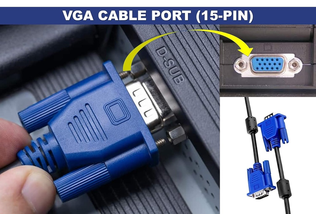 VGA Cable for LCD Monitor / 15Pins Male To Male VGA To VGA Cable