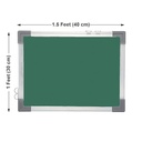 Non Magnetic Double Sided Board 1x1.5 Feet White & Green Board