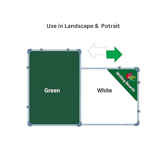 Non Magnetic Double Sided Board 1x1.5 Feet White & Green Board