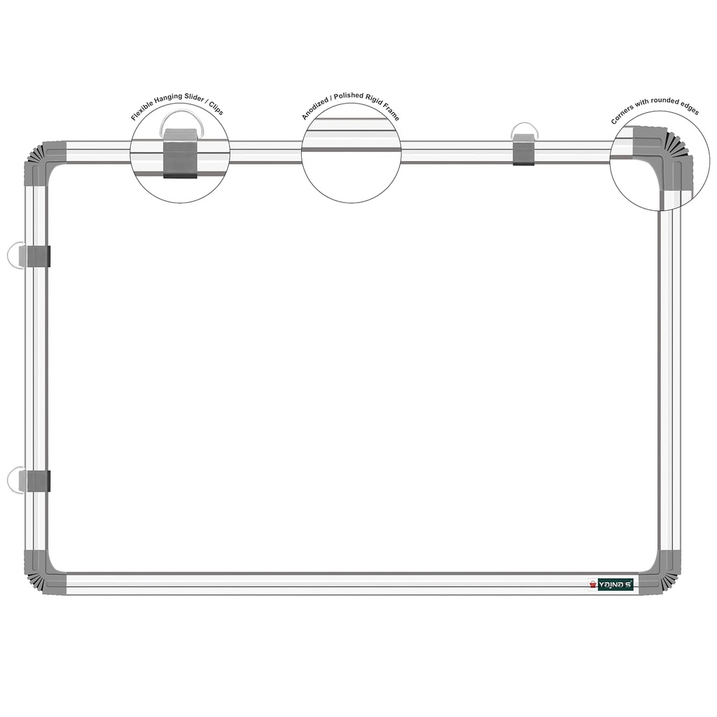 White & Green Board 2x1.5 Feet Non Magnetic Double Sided Board