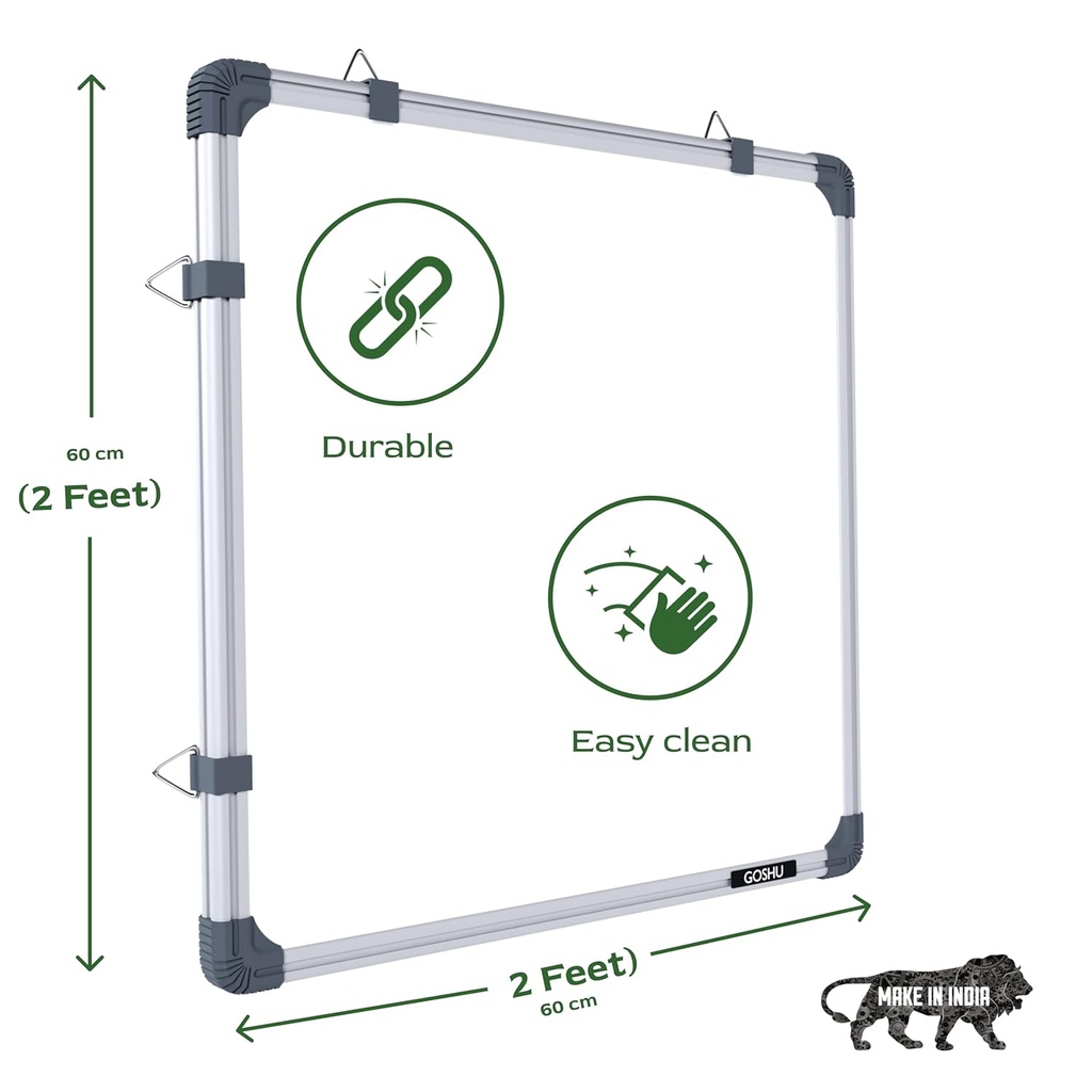 White & Green Board 2x2 Feet Non Magnetic Double Sided Board