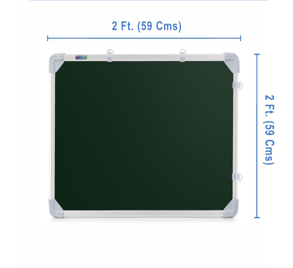 White & Green Board 2x2 Feet Non Magnetic Double Sided Board