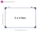 White & Green Board 3x4 Feet Non Magnetic Double Sided Board