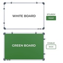 White & Green Board 3x4 Feet Non Magnetic Double Sided Board