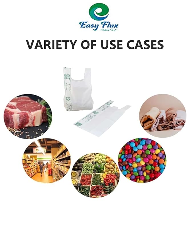 Eco Friendly Handle Bag 8x10 Inch White Colour 1 kg (Polythene Free)