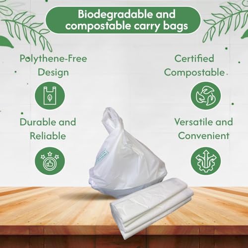 Eco Friendly Handle Bag 8x10 Inch White Colour 1 kg (Polythene Free)