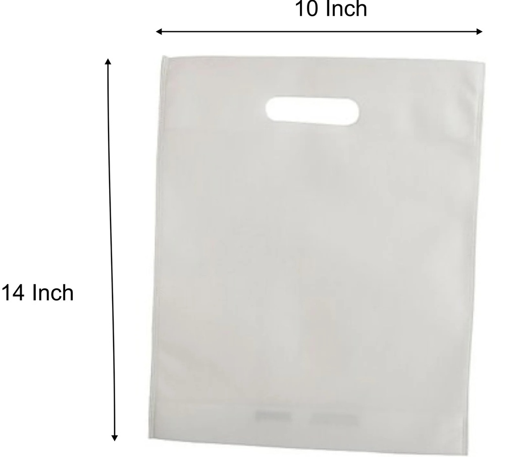 Non Woven D Cut Carry Bag Plain White 8x10 Inch (Pack Of 200)
