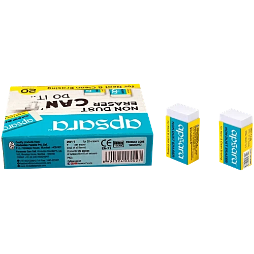 Apsara Non Dust Eraser (Pack Of 20)