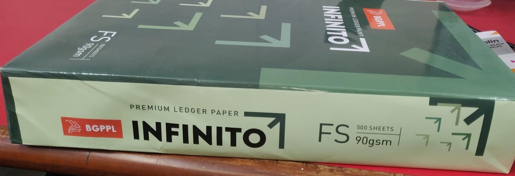 BGPPL Infinito Ledger Copier Paper, FS Legal Size, 90 Gsm, (500 Sheet,1 Ream) Light Green Colour