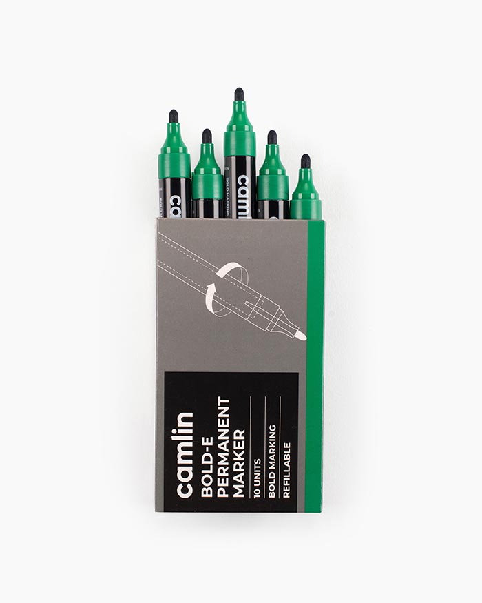 Camlin Permanent Marker Green (Pack Of 10)