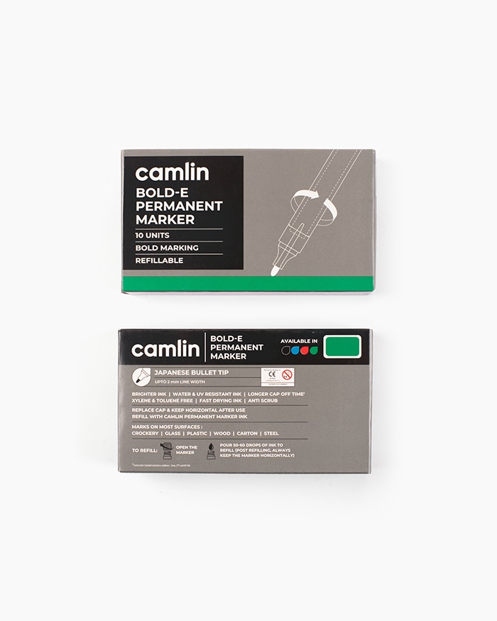 Camlin Permanent Marker Green (Pack Of 10)