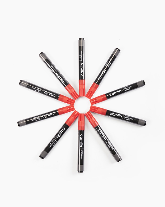 Camlin Permanent Marker Red (Pack Of 10)
