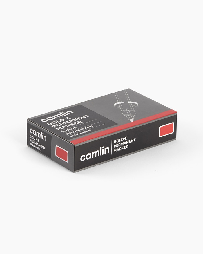 Camlin Permanent Marker Red (Pack Of 10)
