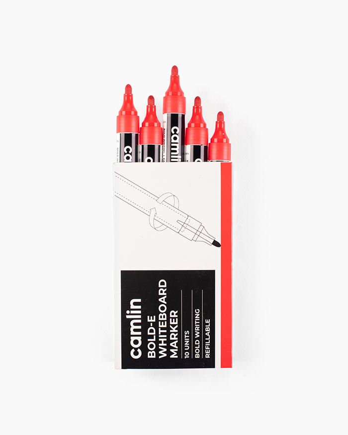 Camlin White Board Marker Red (Pack Of 10)