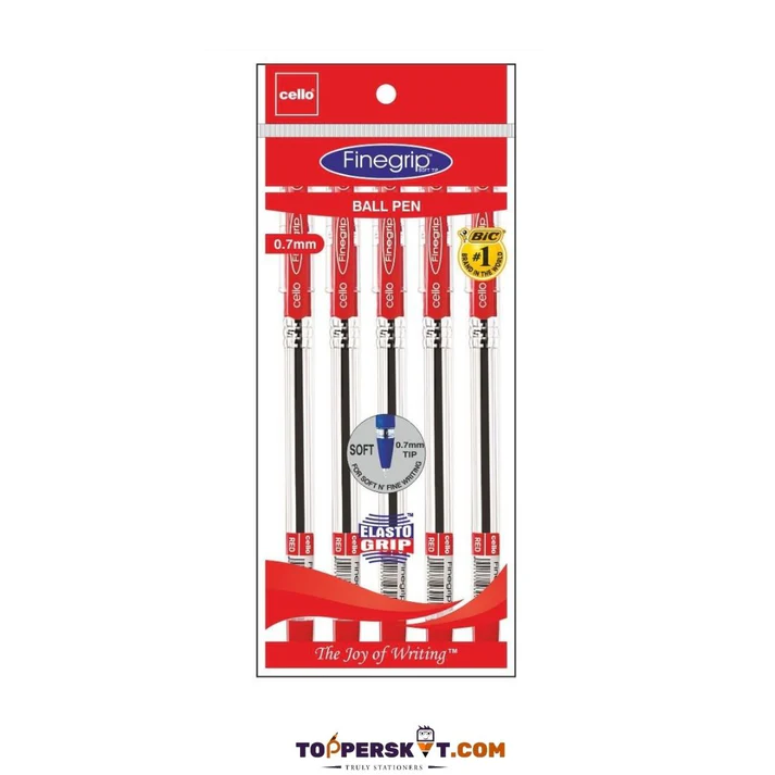 Cello Finegrip Ball Pen Blue Colour 0.7mm (Pack Of 5)