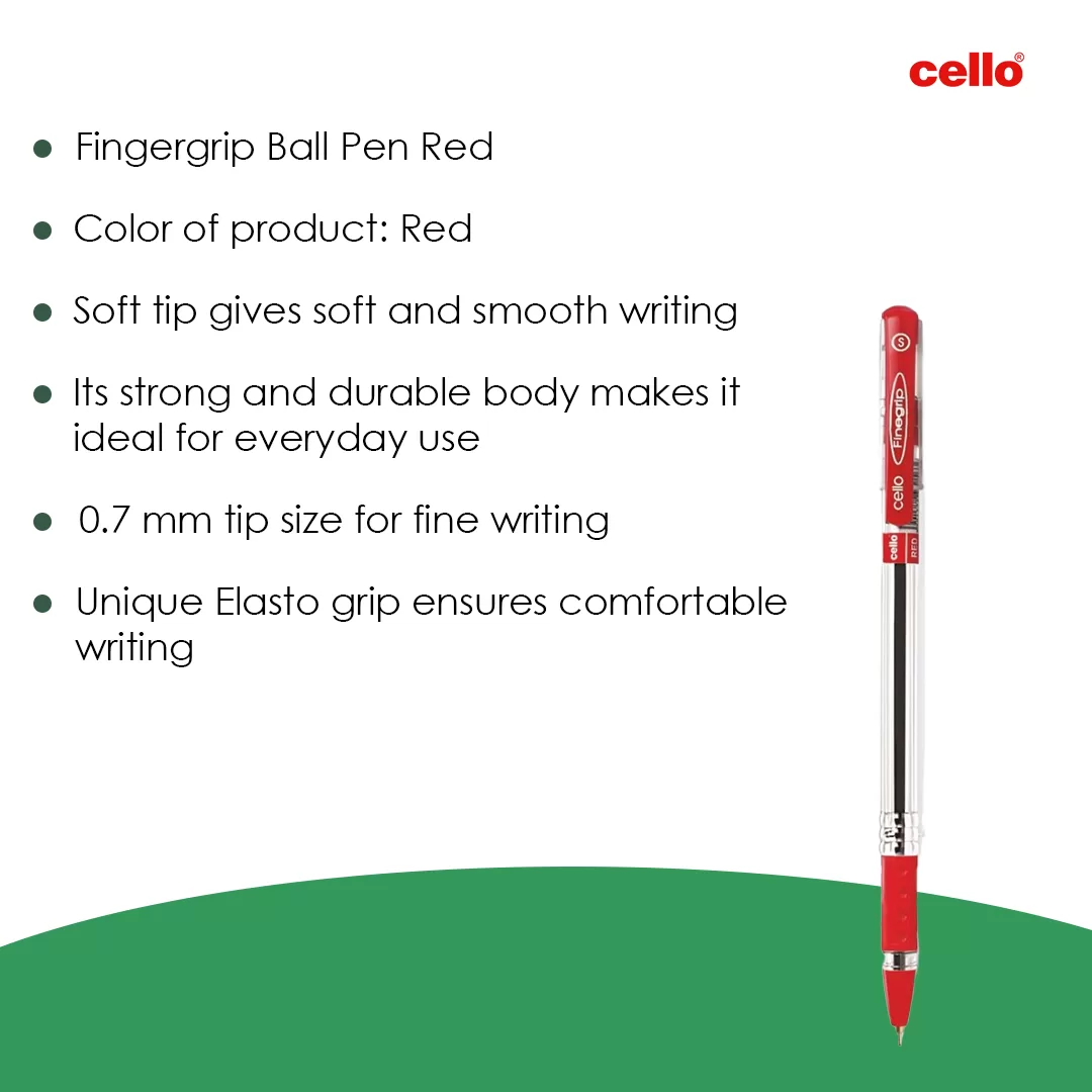 Cello Finegrip Ball Pen Blue Colour 0.7mm (Pack Of 5)