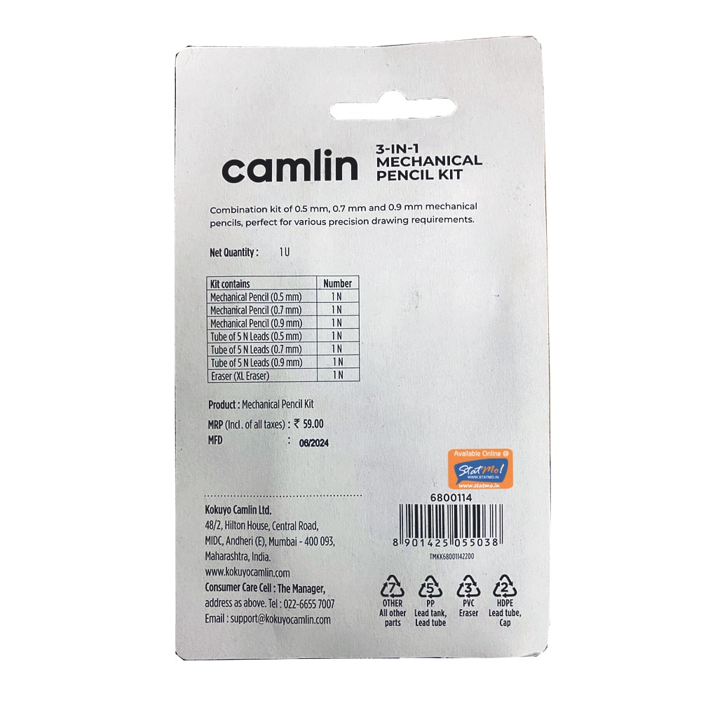 Camlin Mechanical Pencil Kit (3 In 1)