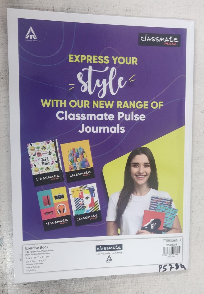 Classmate A4 Size Long Notebook (Chopda) Single Line 240 Pages (Pack of 1)