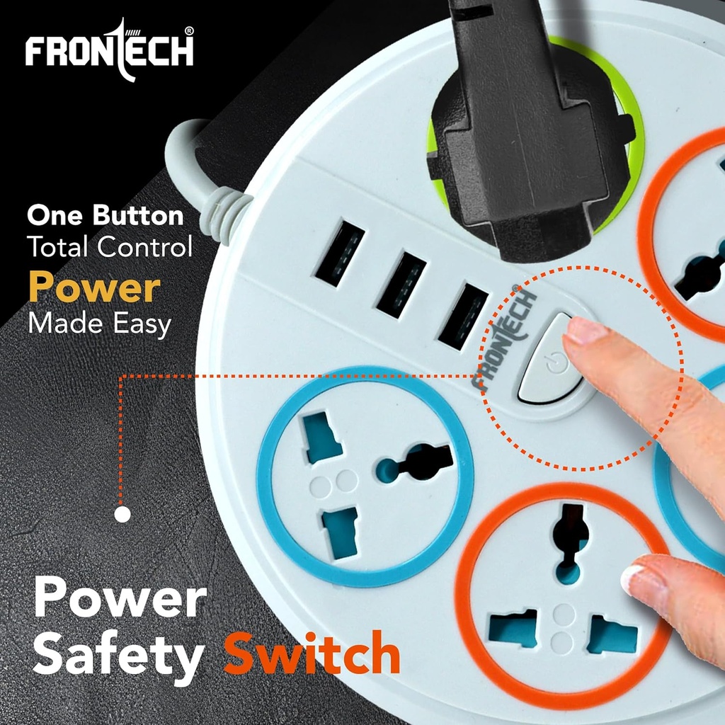 Frontech Power Connector with 3 USB Ports & 5 Universal Sockets