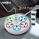 Frontech Power Connector with 3 USB Ports & 5 Universal Sockets