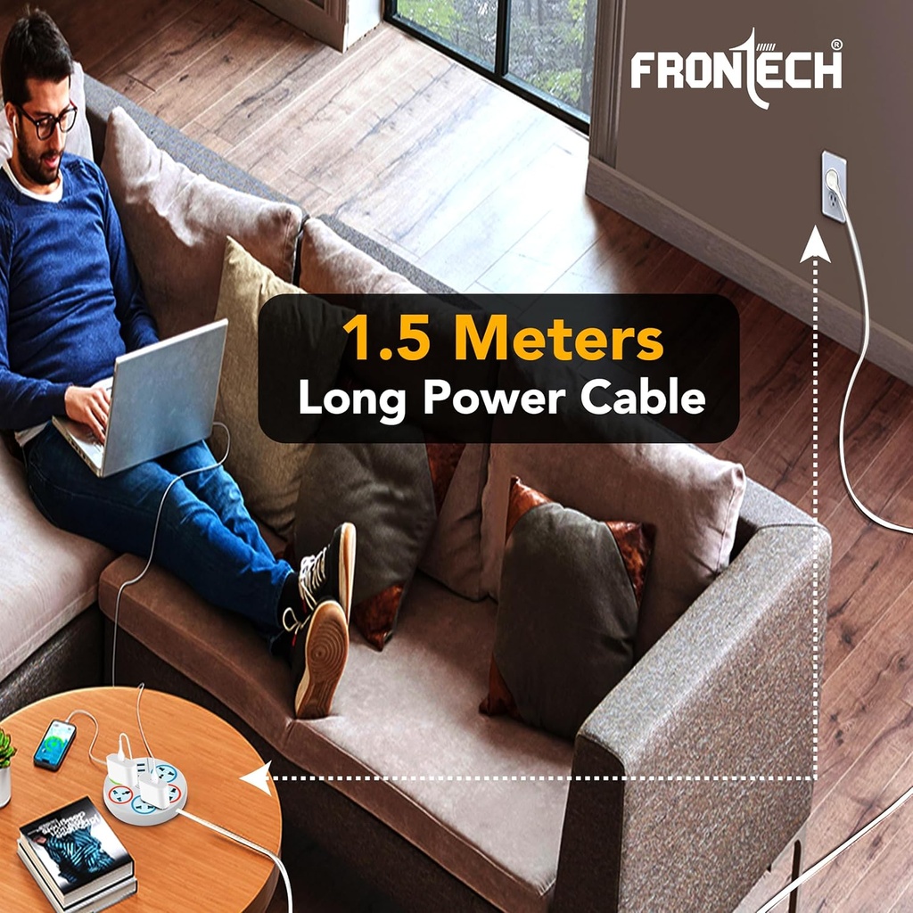 Frontech Power Connector with 3 USB Ports & 5 Universal Sockets