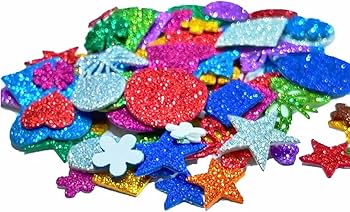 Glitter Foam Sheet, A4 Size, Mixed Colour, (1.5mm Thick -Pack Of 10) For Arts and Crafts, Scrapbooking, DIY Work, Decoration, Gift Wrapping.