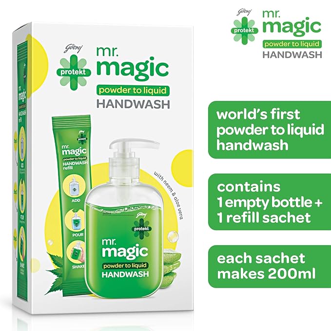Godrej Protekt Mr. Magic Hand Wash Combi Pack (Bottle+Refill)