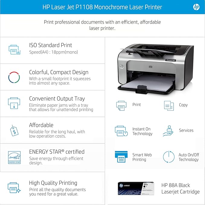 HP P1108 Single Function Monochrome Laser Printer (Second Hand Printer)