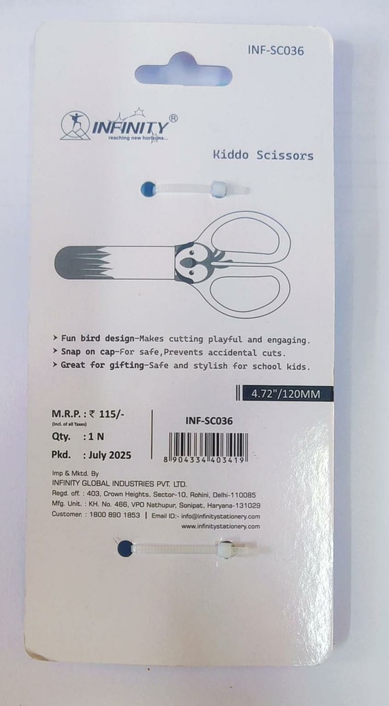 Infinity Kiddo Scissors 4.75 Inch (INF-SC036)