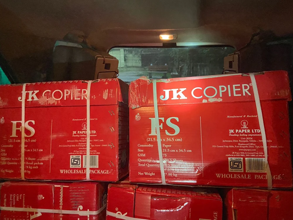 JK Red Copier Paper, Legal Size(F/S), 75 Gsm (500 Sheet,1 Ream) White Colour