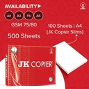 JK Red Copier Paper, Legal Size(F/S), 75 Gsm (500 Sheet,1 Ream) White Colour
