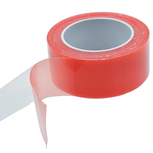 Kansuee Double Side Red Polyester Tape 1 Inch 24mm x 35 mtr (Pack of 1)